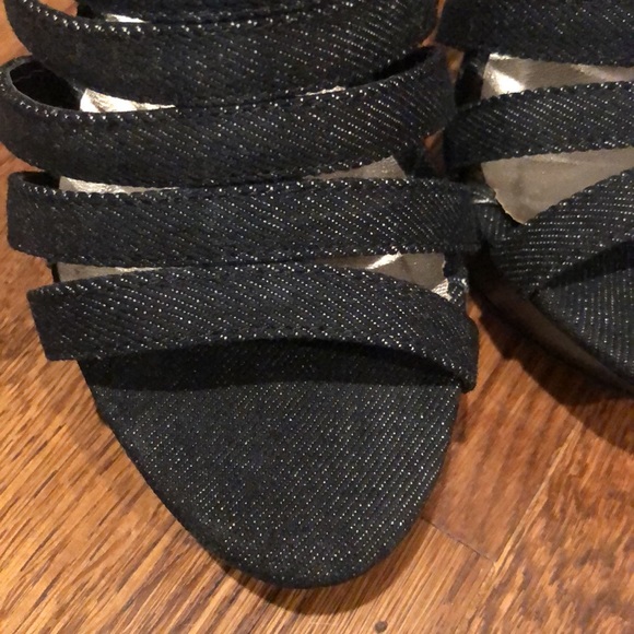 🛍 4/$20 - Qupid Like New Dark Blue Denim High Heel Sandals - Picture 7 of 7